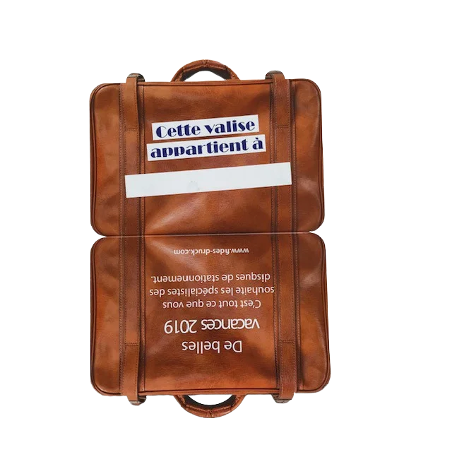 étiquette en forme de valise recto