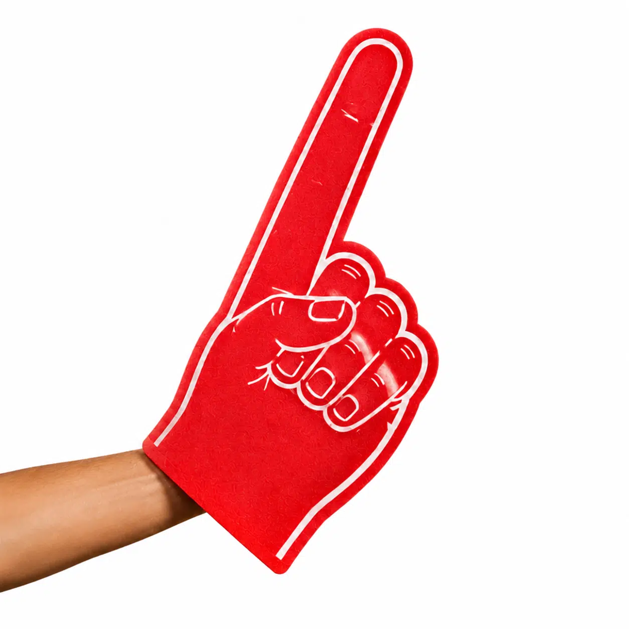 main géante personnalisée rouge pour supporter